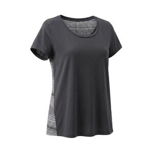 Gap Womens Gray Sheer Striped Mesh‎ Back Short Sleeve T-Shirt Size L 834080-00